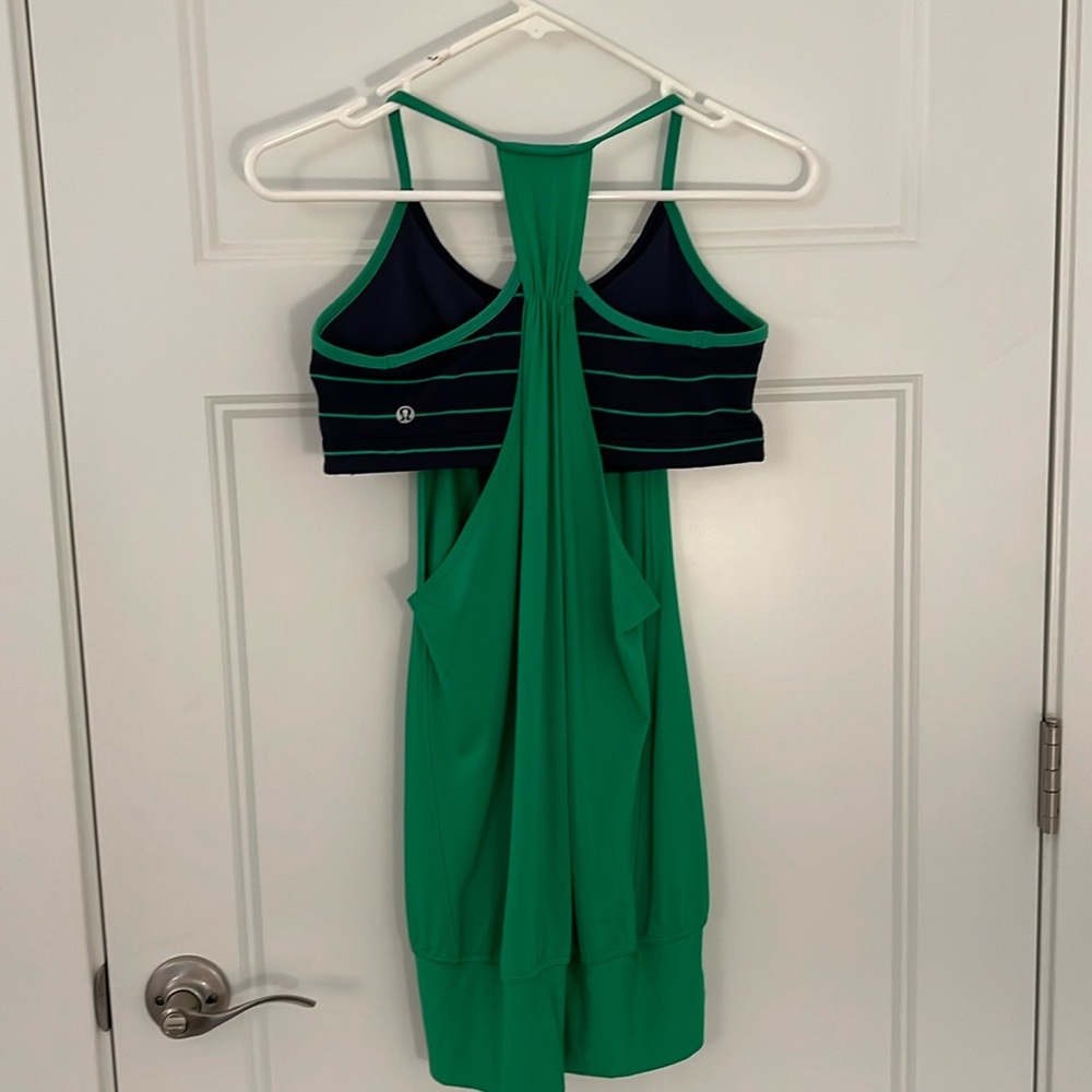 Lululemon No Limits Tank BlueGreen Stripe 💙💚  Size 8  P15 - Picture 2 of 5